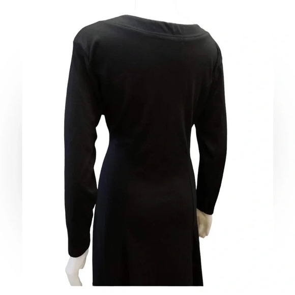 Daniel Hechter Maxi Black Long Sleeve Dress Size 12 - Picture 4 of 10